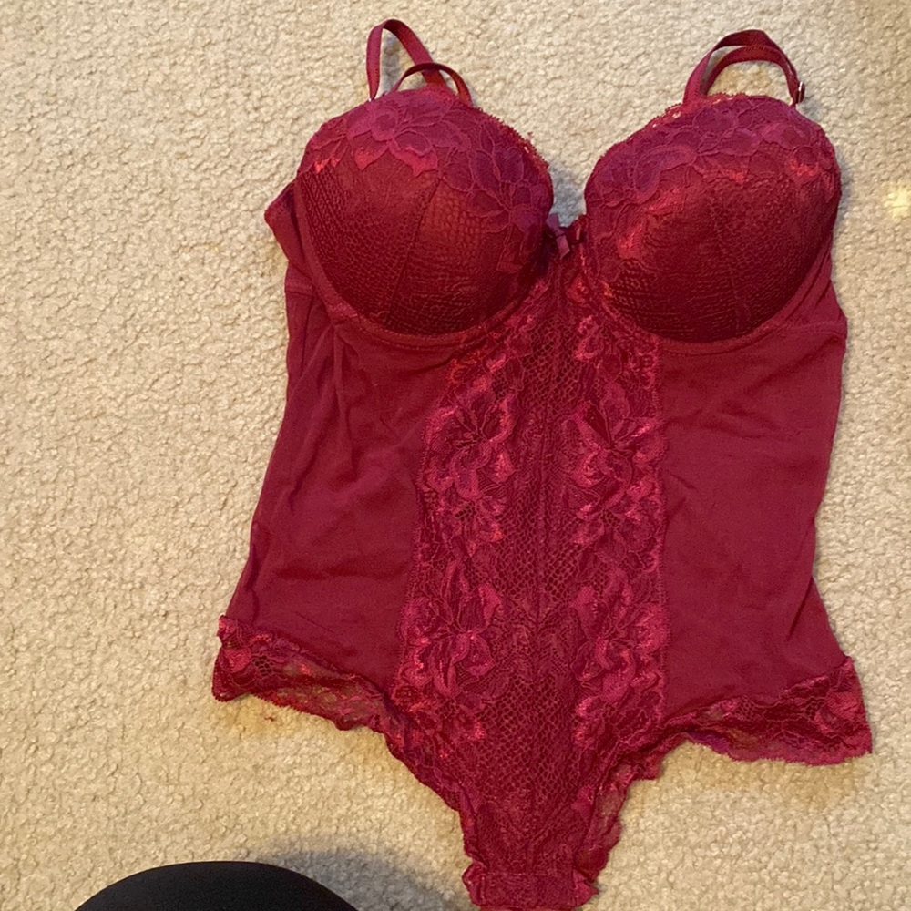 Maroon one piece lingerie! Great condition